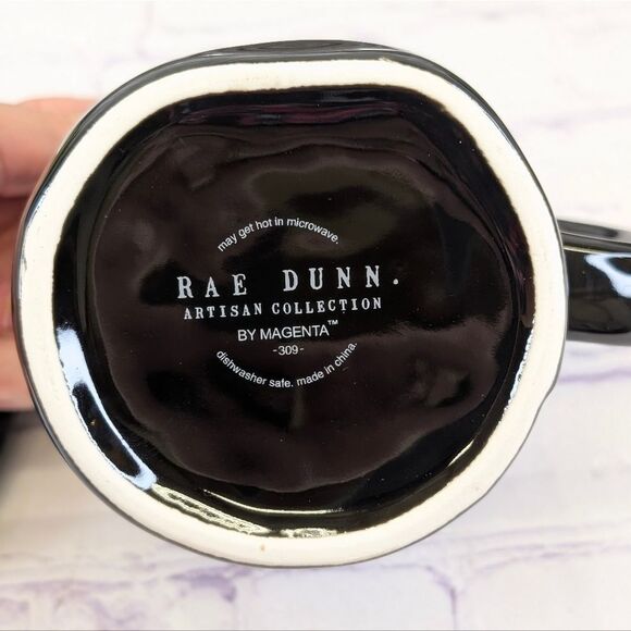 Rae Dunn BASIC WITCH Halloween Black/Orange Ceramic Mug w/ Witch Hat Lid Topper - Picture 5 of 7